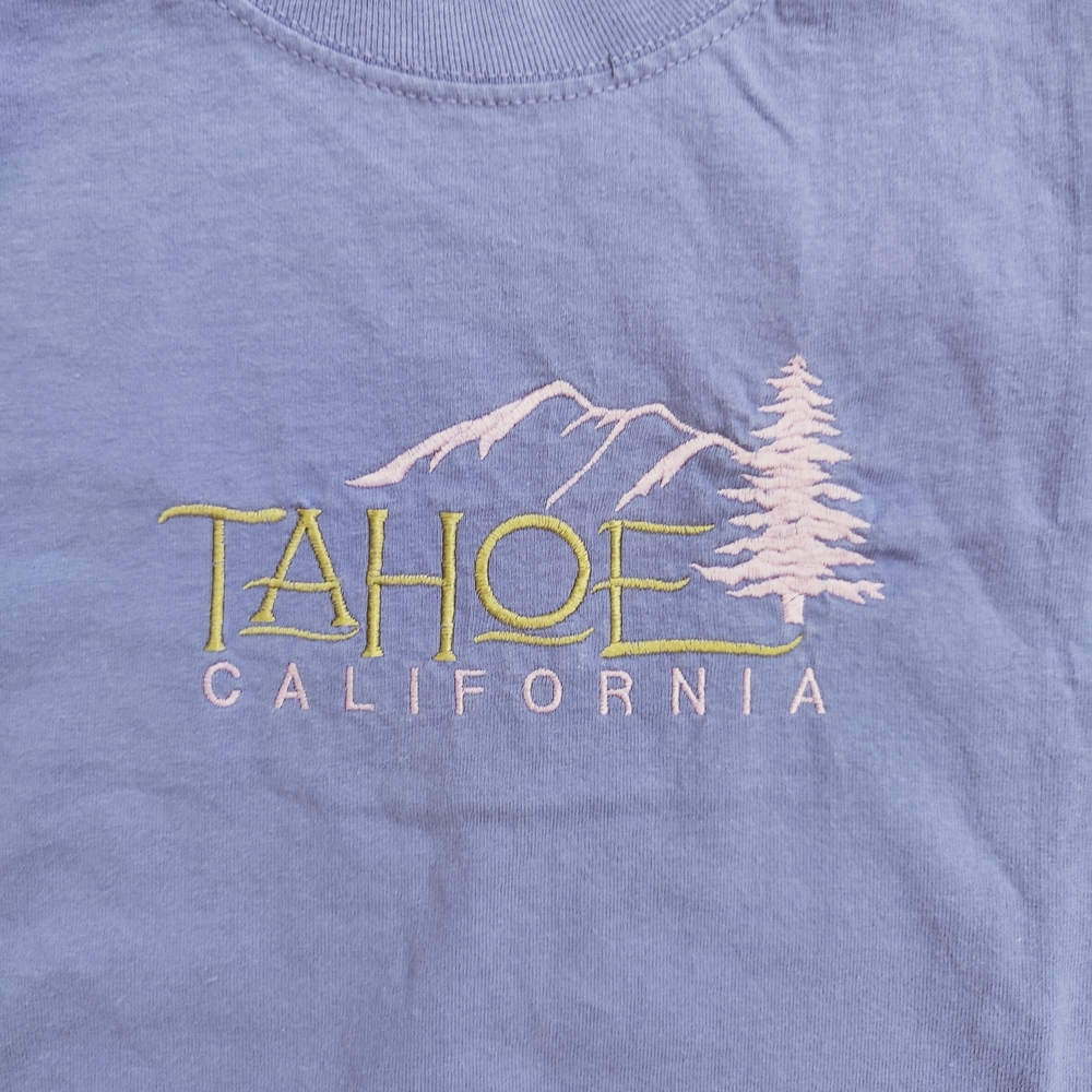 Port and Company Embroidered Purple Tahoe California Tee Sz Med. EUC